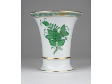 Zöld Apponyi mintás Herendi porcelán váza 