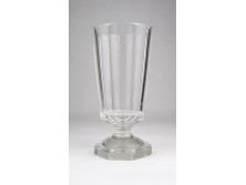 Antik talpas Bieder üveg pohár 18 cm