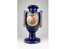 Régi kobaltkék Altwien porcelán urna váza