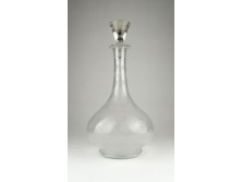 Antik csiszolt gyönyörű dugós üveg 33 cm