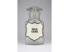 Régi gyógyszertári patika üveg CALC CARB