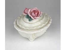Régi dupla rózsás ENS porcelán bonbonier