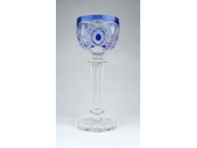 Különleges antik kék kristály pezsgős pohár