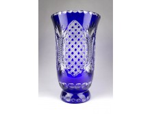 Hatalmas hibátlan kék kristály váza 30 cm