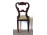 Antik szegecselt Biedermeier támlás szék (Zöld-sárga csíkos)