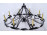 Hatalmas nyolckarú kovácsoltvas csillár 105 x 137 cm