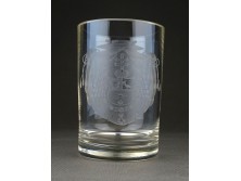 Antik sziléziai maratott címeres üveg pohár ~ 1750-1800 körül