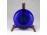 Antik jelzett kék karlsbadi Moser üveg hamutál