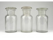 Régi dugós gyógyszertári 50 ml patika üveg készlet 3 darab 
