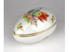 Tulipános Herendi tojás alakú porcelán bonbonier