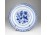 Antik jelzett kék-fehér áttört szélú porcelán dísztányér 17.5 cm
