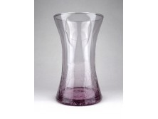 Művészi olasz design üveg lila fátyolüveg váza 17 cm