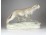Régi hatalmas osztrák Amphora nőstény oroszlán porcelán szobor 42.5 cm