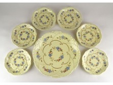 Búzavirág mintás Zsolnay süteményes készlet