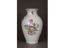 Kisméretű virágmintás Herendi porcelán váza 14 cm