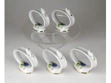 Hollóházi szeder mintás porcelán szalvétagyűrű 5 darab