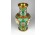 Antik buddhista szimbólumos tűzzománc japán réz váza 18.5 cm