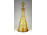 Régi borostyán sárga fújt dugós üveg borosüveg 36 cm