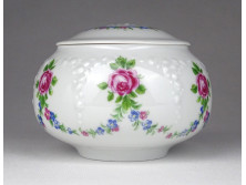Régi virágdíszes Wallendorf porcelán bonbonier