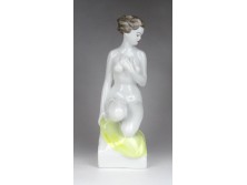 Nagyméretű Hollóházi porcelán női akt szobor 29 cm