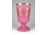 XIX. századi aranyozott rózsaszín Biedermeier fújt üveg kúrapohár 14 cm