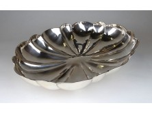 Régi ovális alakú gyönyörű art deco 800-as ezüst kínáló 415 g