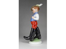 Régi Herendi hétmérföldes csizmás fiú porcelán figura 21cm