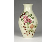 Régi Zsolnay porcelán vajszínű váza 13 cm