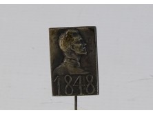 Régi ezüst Petőfi kitűző kabátdísz 1848
