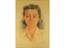 Csáki jelzéssel : Női portré 1946