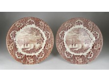 Régi Derwentwater angol fajansz tányér pár 25 cm