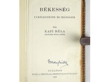 Kapi Béla : Békesség 1928 bőrkötéses imakönyv