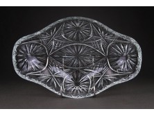 Nagyméretű hibátlan kristály gyümölcskínáló tál 19 x 30 cm