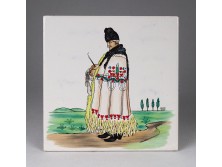 Régi juhászos Meissen porcelán csempe 15 x 15  cm