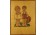 Régi kisfiú-kislány páros intarziakép régi keretben 28 x 23.5 cm