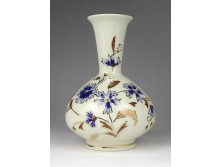 Zsolnay vajszínű búzavirágos porcelán váza díszváza 14.5 cm