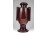 Antik barna színű Hollóházi fajansz váza díszváza 21.5 cm