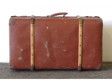 Antik utazó táska koffer bőrönd 25 x 45 x 76 cm