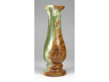 Gyönyörű barna zöld színű márvány váza ibolyaváza 14.7 cm