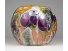 Irizáló művészi izraeli Aronof üveg váza gömbváza