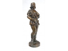 Szent Imre bronzírozott ón szobor 13 cm