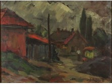 XX. századi magyar festő : Utcarészlet
