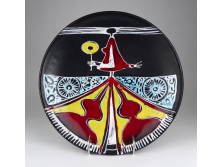 Mid century iparművészeti kerámia falidísz tányér 29.5 cm