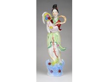 Régi nagyméretű kínai porcelán gésa figura 26 cm
