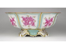 Antik aranyozott barokk porcelán asztalközép kínáló
