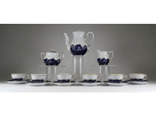 Hibátlan 6 személyes Zsolnay Pompadour porcelán kávéskészlet