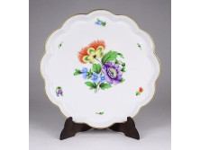 Virágmintás Herendi porcelán mogyorós tálka 17.5 cm