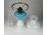 Antik tejfehér fújt üveg petróleumlámpa burával és cilinderrel 47 cm