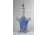 Régi kék-fehér fújt muránói üveg művészi kosár 21 cm