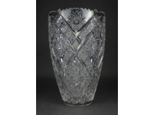 Nagyméretű öblös kristály váza virágváza 25.3 cm 2.3 kg